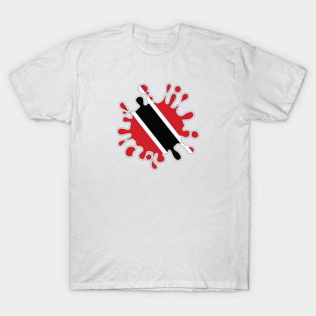 Trinidad and Tobago National Flag Paint Splash T-Shirt by IslandConcepts